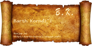 Barth Kornél névjegykártya