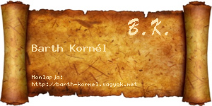 Barth Kornél névjegykártya