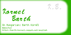 kornel barth business card