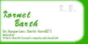 kornel barth business card